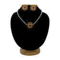 Elegant Antique Kemp Stone Pendant Pearl Choker Set
