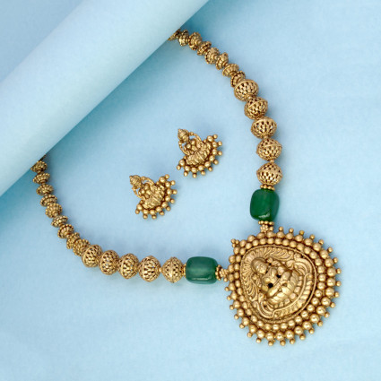 Traditional Antique Temple Lakshmi Necklace Set