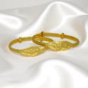Gold Plated Designer Adjustable Baby Bangles Pair