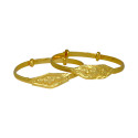 Gold Plated Designer Adjustable Baby Bangles Pair
