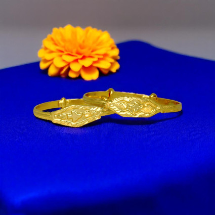 Gold Plated Designer Adjustable Baby Bangles Pair