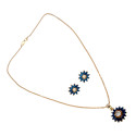 Gold Plated Floral Pendant Set