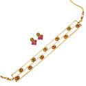Antique Gold Plated Kemp Triple Layered Choker Set