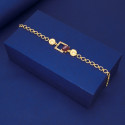Stylish Gold Plated Square CZ Stone Ladies Bracelet