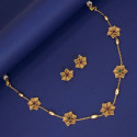Elegant Antique Gold Plated Floral Choker Set