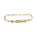 Exquisite Gold Plated CZ Stone Mango Design Bracelet