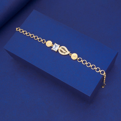 Exquisite Gold Plated CZ Stone Mango Design Bracelet