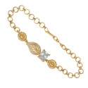 Exquisite Gold Plated CZ Stone Mango Design Bracelet