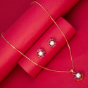 Elegant Floral Pearl Pendant Set for Girls