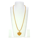 Gold Plated Intricate Designer Pendant Long Chain