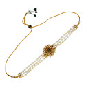 Antique Multi-colour Stone Three Layered Pearl Choker Set