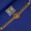 Ethnic Antique Matte Lakshmi Kemp Stone Choker Set