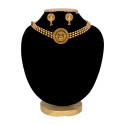 Ethnic Antique Matte Lakshmi Kemp Stone Choker Set