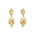 Trendy Small Gold Plated CZ Drop Earrings For Girls