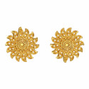 Stylish Gold Plated Sunflower Design Floral Studs