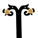 Elegant Gold Plated Floral Small Ear Studs