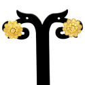 Big Stylish Gold Plated Floral Designer Stud Earrings