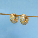 Designer Gold Plated Link Pattern Hoop Earrings For Girls