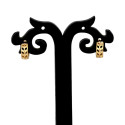 Designer Gold Plated Link Pattern Hoop Earrings For Girls