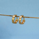 Elegant Wavy Design Gold Plated Hoop Earrings