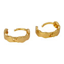 Elegant Wavy Design Gold Plated Hoop Earrings