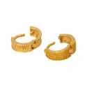 Golden Mosaic Hoop Earrings For Girls