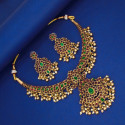Trendy Mango Multi-Colour Kemp Stone Peacock Necklace Set