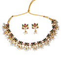Antique Gold Plated Kemp Lotus Necklace Set