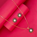Elegant Pearl Floral Pendant Set for Women