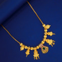 Traditional Gold Plated Lakshmi Pendants Choker Necklace