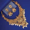 Antique Peacock Lakshmi Kemp Pearl Broad Choker Set