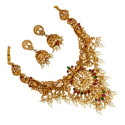 Antique Peacock Lakshmi Kemp Pearl Broad Choker Set