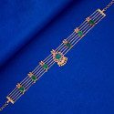 Trendy Gold Plated Green Mango Ruby Choker Set