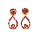 Premium Fashion Tear Drop Design Ruby Earrings