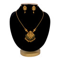 Ethnic Matte Finish Peacock Lakshmi Pendant Necklace Set
