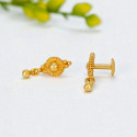 Gold Plated Golden Small Bead Hanging Studs For Kids
