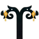 Gold Plated Golden Small Bead Hanging Studs For Kids