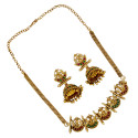 Antique Gold Plated Peacocks Lakshmi Pendants Kemp Choker Set