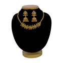 Antique Gold Plated Peacocks Lakshmi Pendants Kemp Choker Set