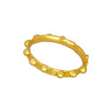 Gold Plated Simple Beaded Band Finger Ring