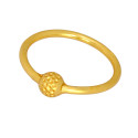 Elegant Gold Plated Textured Bead Band Ring