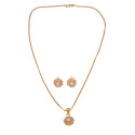 EarringElegant Fashion Pink Stone Floral Pearl Pendant Set