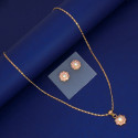 Elegant Fashion Pink Stone Floral Pearl Pendant Set