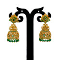 Stylish Antique Gold Plated Peacock Stone Jhumka