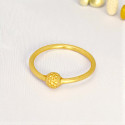 Elegant Gold Plated Textured Bead Band Ring