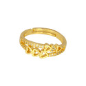 Alluring Gold Plated Adjustable CZ Heart Finger Ring