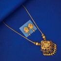 Ethnic Matte Finish Peacock Lakshmi Pendant Necklace Set