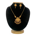 Ethnic Matte Finish Peacock Lakshmi Pendant Necklace Set