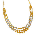 Dashing Gold Plated Triple Layer Pearl Necklace