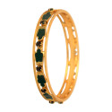 Traditional Gold Plated Green Enamel Nagapadam Style Bangle